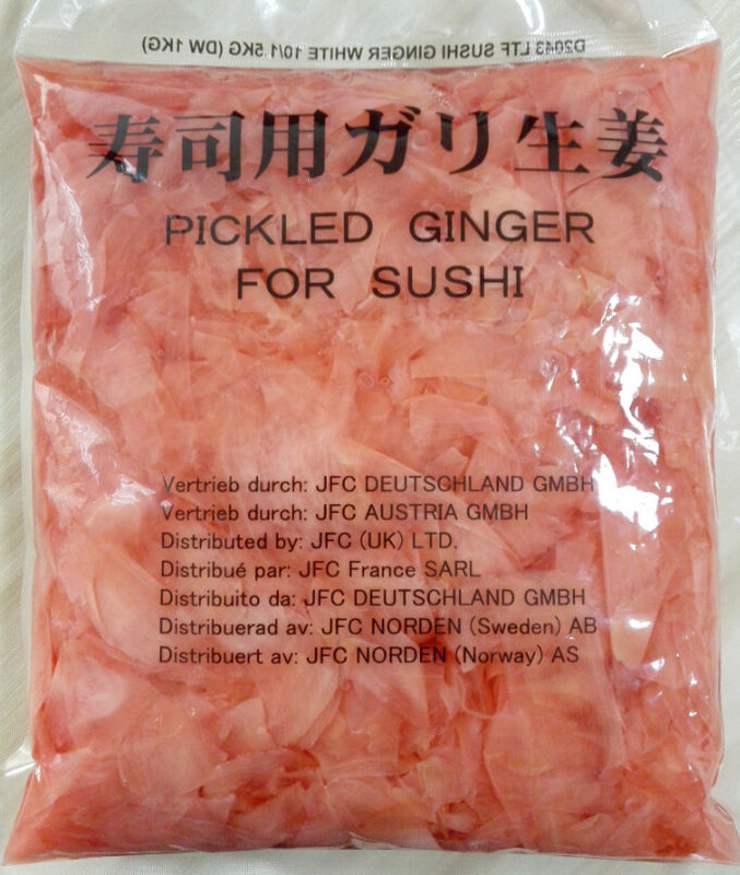 Sushi Food Dried Ginger Root Pickle Ginger Japanese Style Bulk Package For Restaurant