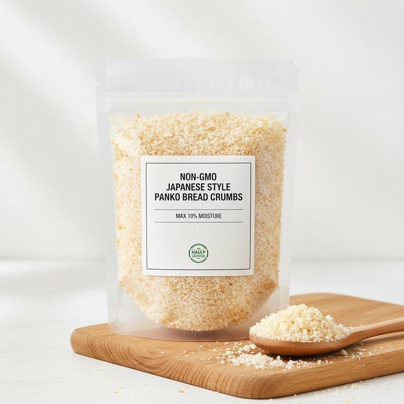 Non-GMO Japanese Style Panko Bread Crumbs with Max 10% Moisture and HACCP Certification