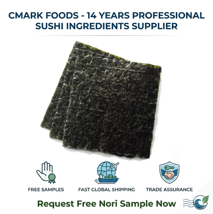 Vacuum Sealed Roasted Sushi Nori Sheets 19x21cm Nitrogen Flushed 100 Sheets Per Bag 24 Months Shelf Life Export