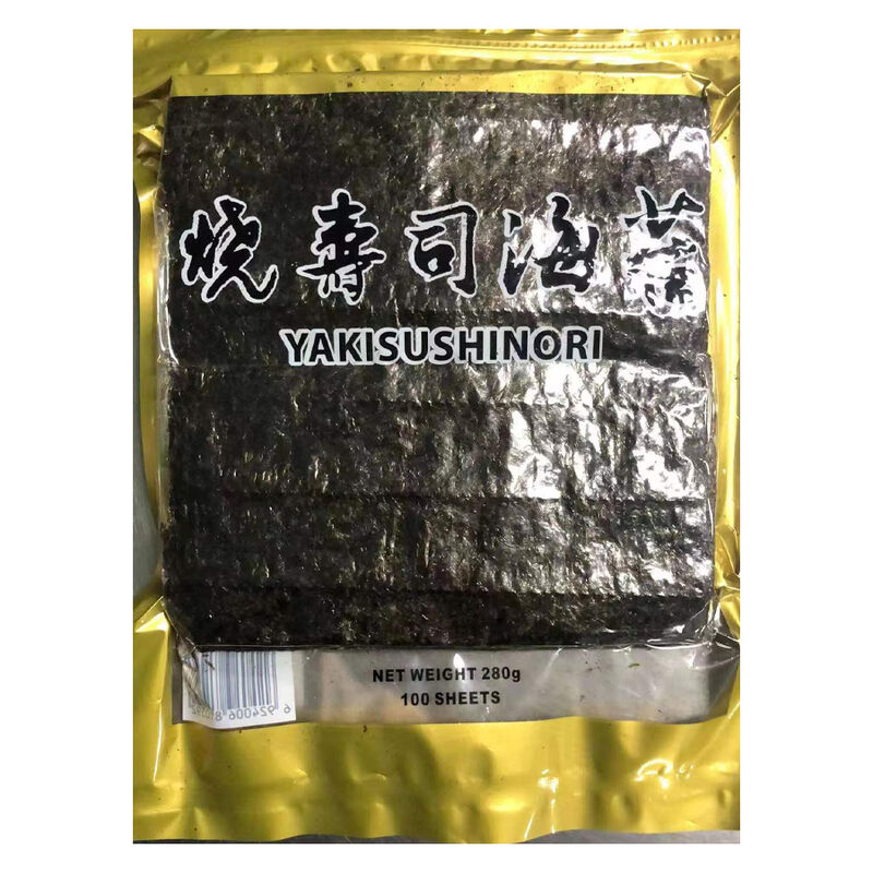 Private Label Roasted Sushi Nori Sheets 19x21cm OEM Custom Logo Packaging 100 Sheets Per Bag Wholesale Seaweed