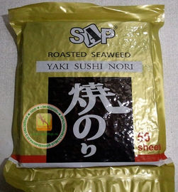 Yaki Sushi Nori Seaweed Sheets Roasted Seasoned Seaweed Chips Dark Green Color